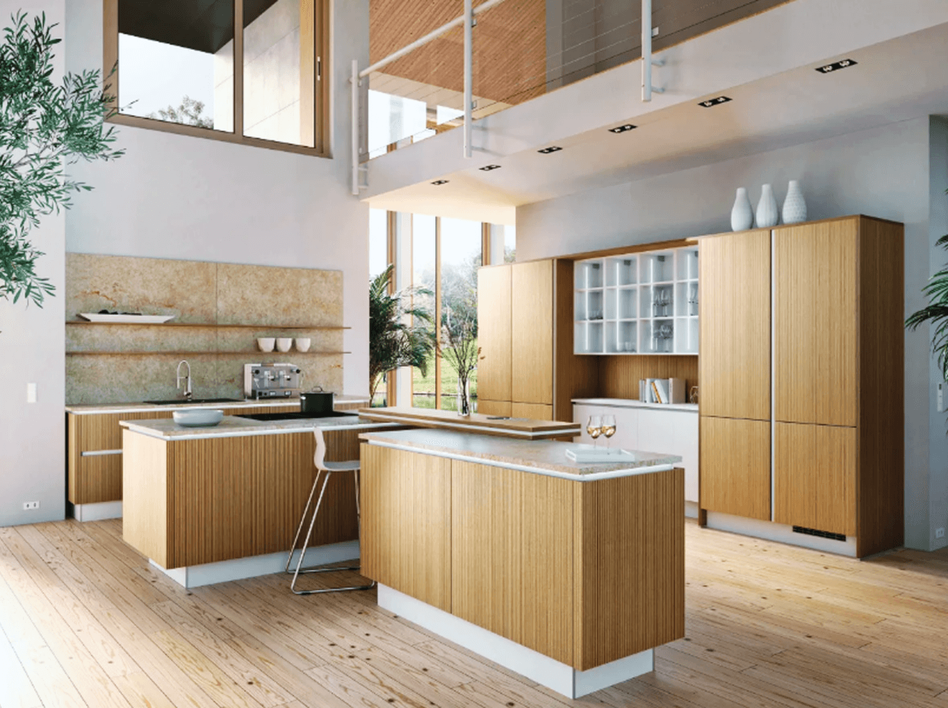 Cuisine STRIPE — façades structurées effet bois rayé
